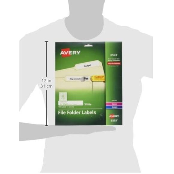 Avery file folder labels, white, pack of 150 - Picture 7 of 9